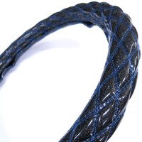 貨物堂　メタリックWキルトハンドルカバー　ブラック糸青