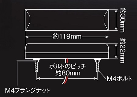 閃光LED車高灯サイズイラスト