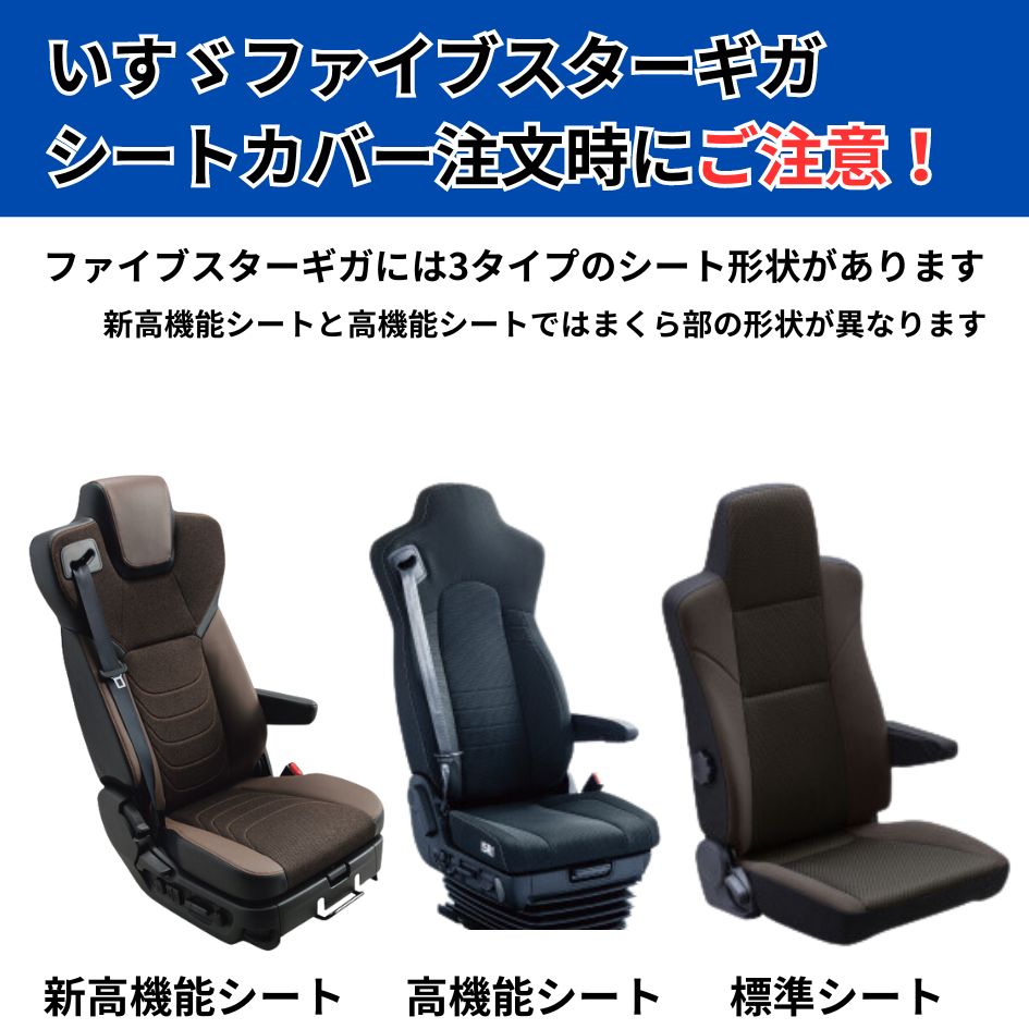 スタンダードシートカバー (運転席用) ブラック ファイブスターギガ(高