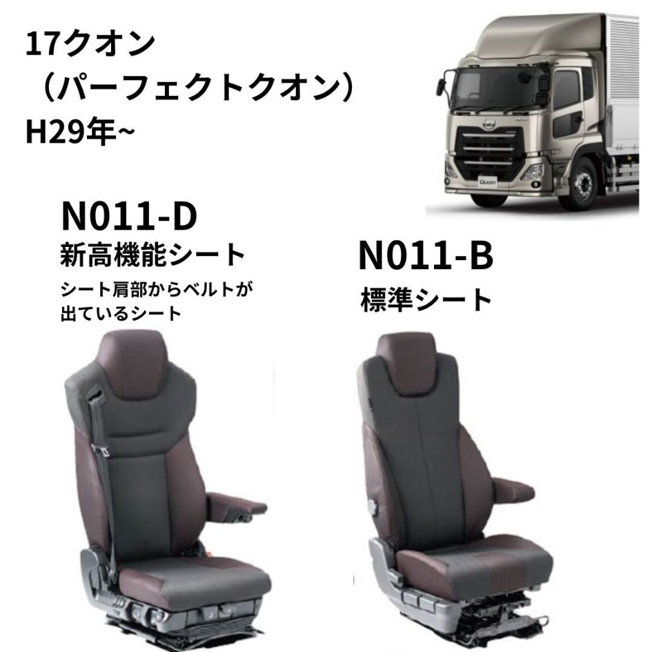 スタンダードシートカバー (運転席用) ブラック UD17クオン高機能