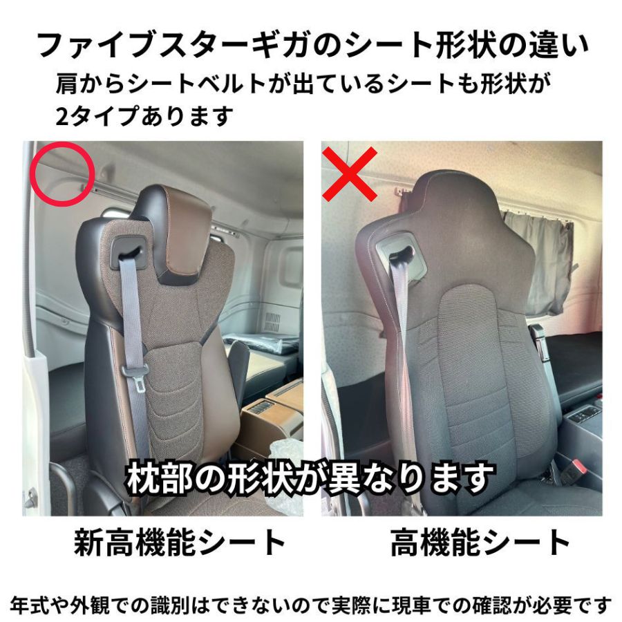 DXシートカバー ファイブスターギガ 新高機能シート用 黒/赤糸