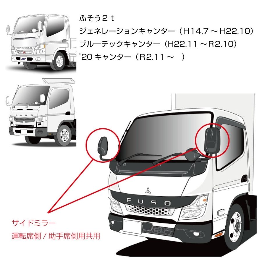純正タイプミラー 20キャンター ブルーテックキャンター