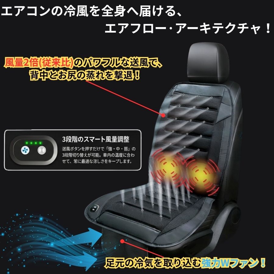 Wファンクールクッション バイブレーション機能付き 12/24V共用 日本