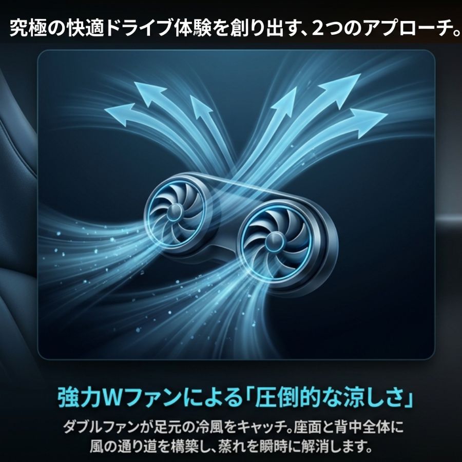 Wファンクールクッション バイブレーション機能付き 12/24V共用 日本