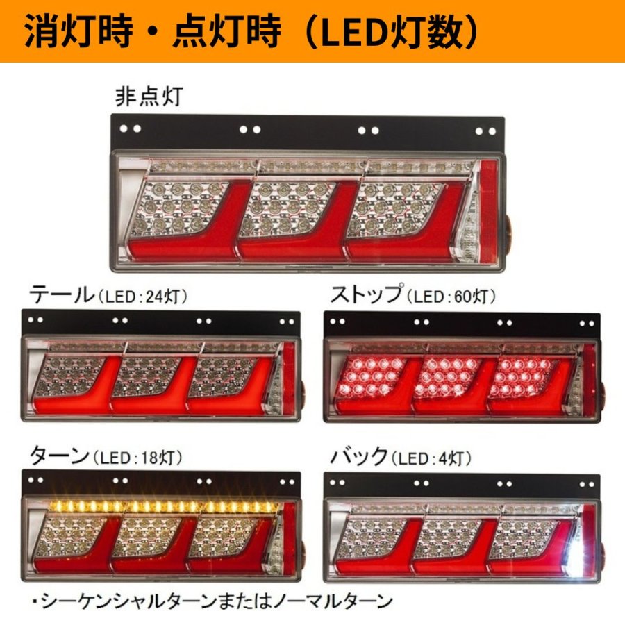 オールLEDリアコンビネーションランプ3連タイプ シーケンシャルターン