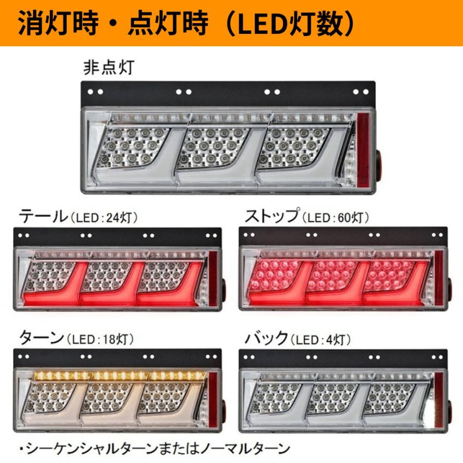 LEDリアコンビシーケンシャルテール クリアVer 3連タイプ (ターン21W