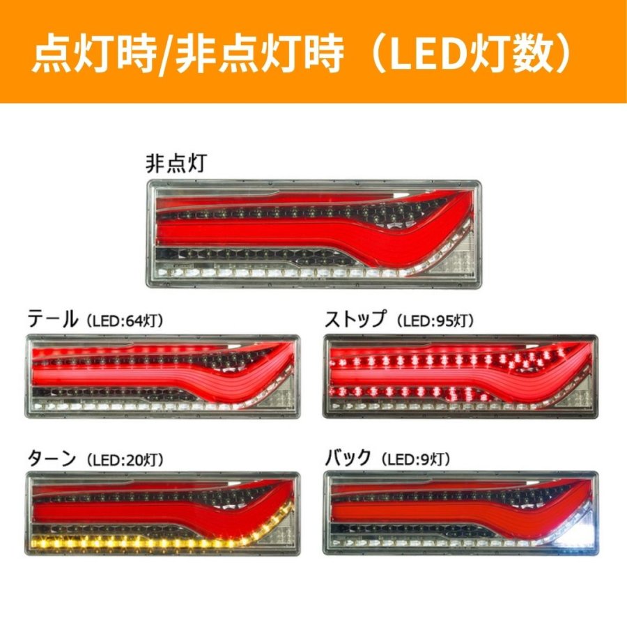オールLEDリアコンビネーションランプ歌舞伎デザイン シーケンシャル