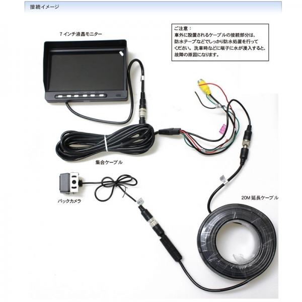 7インチモニター+バックカメラ1個仕様 DC12V24V共用 ドリームメーカー