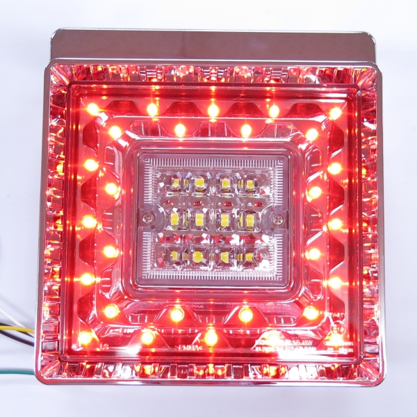 JB角型LEDテールランプ単体 クリアレンズ LED赤 LEDホワイト(バック
