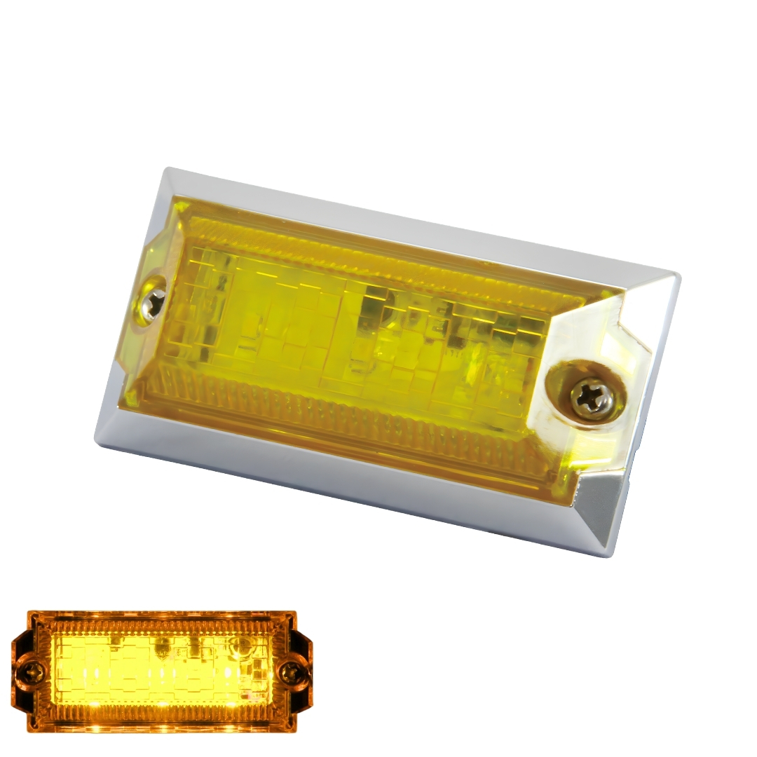 ハイパワーミニフラットマーカーランプNEO イエロー/ イエロー 12V/24V