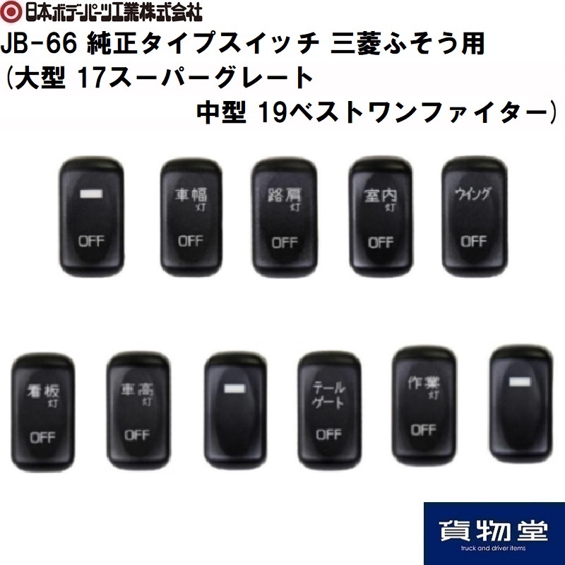 三菱ふそう17スーパーグレート用キャブ内スイッチラインアップ