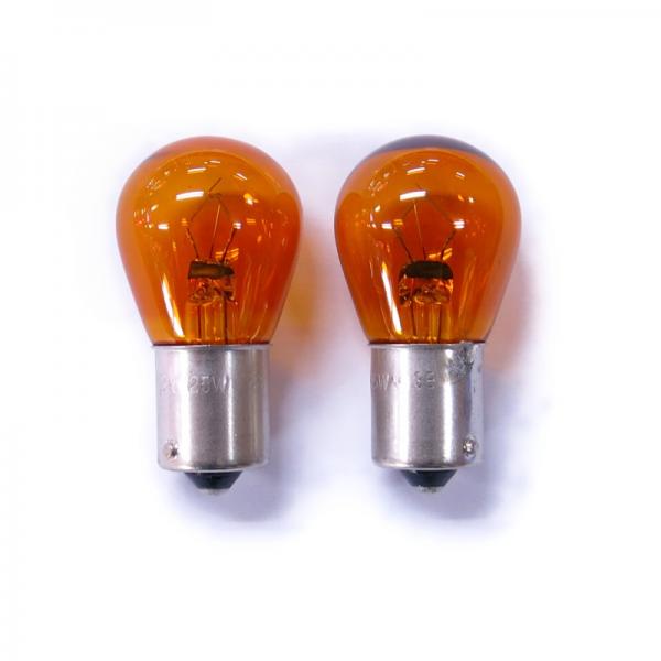 カラー電球バルブ 24V25W アンバー耐震球(2個組) ジェットイノウエ