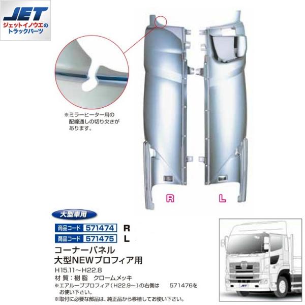 日野 グランドプロフィア コーナーパネル メッキコーナーパネル日野グランドプロフィア用 ジェットイノウエ