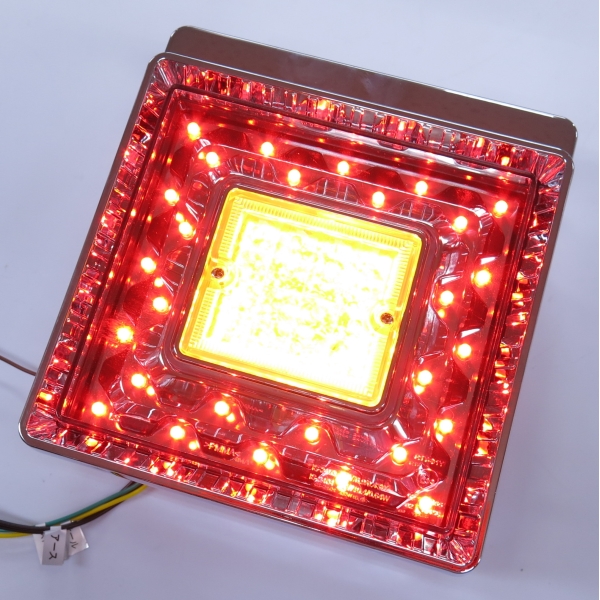 JB角型LEDテールランプ単体 クリアレンズ LED赤 橙(ウインカー用) 日本