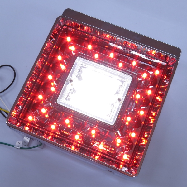 JB角型LEDテールランプ単体 クリアレンズ LED赤 LEDホワイト(バック