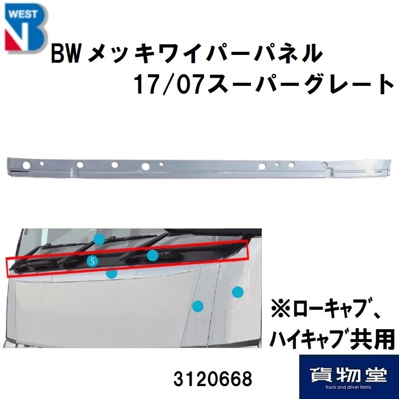 三菱17スーパーグレートメッキワイパーパネル ビッグウエスト 3120668